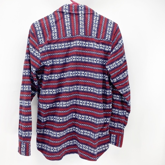 Vintage WESC Skater Printed Shirt western red camping Gorpcore button down - Picture 8 of 8